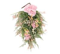 de Lágrima Artificial, Botín de Lágrima de Primavera de 20 Pulgadas, Botín Floral Decorativo con Flores de Rosas y Bayas, Arreglo Floral de Flores de de Boda para Puerta de Mesa