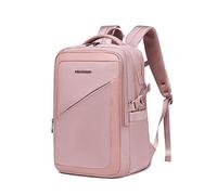 DE LAMASSU Mochila de mujer rosa con compartimento para portátil de hasta 16 pulgadas, mochila de negocios impermeable con puerto USB, ligera y elegante, modelo Eden, Rosa., 16 Zoll