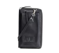 DE LAMASSU Zara - Bolso bandolera de piel auténtica para mujer, protección RFID, 33 ranuras para tarjetas, bolsillo para smartphone, correa para el hombro, cartera con cremallera - 21 × 12 × 4,5 cm