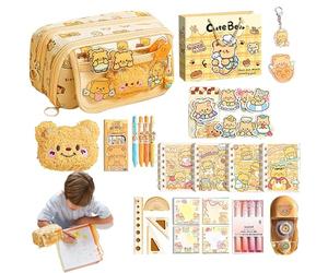 de lápices, bolsillos para lápices con cremallera, portalápices de diseño de oso, organizador de maquillaje de fundación para adolescentes, niñas, niños, hombres, adultos y