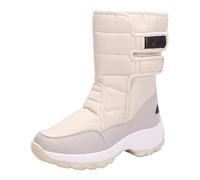 De las mujeres de invierno de felpa más tamaño algodón zapatos paraguas tela salpicaduras acolchado espesado cálido nieve botas de algodón zapatos sexy damas negro, Blanco, 40 EU