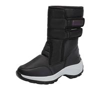 De las mujeres de invierno de felpa más tamaño algodón zapatos paraguas tela salpicaduras acolchado espesado cálido nieve botas de algodón zapatos sexy damas negro, Negro , 37 EU
