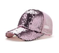 de las mujeres gorros lentejuelas brillantes Messy Bun casquillos del sol para damas