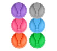 de latas reutilizables para cerveza de soda - Juego de 6 antifugas que conservan la carbonatación | Junta antisalpicaduras para latas de bebida, perfecta para en pleno