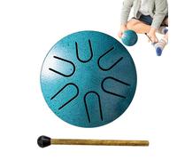 de lengua, tambor de acero para niños - Instrumentos de tambor de meditación de mano de 6 notas - Tambor de lluvia de 3 pulgadas para principiantes, familias, amigos, adultos, educación