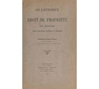 De Létendue Du Droit De Propriété En Égypte (ebook)