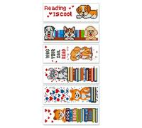 De Libro Bordado,6 Marcadores de Libros con Huella Perruna,Marcapáginas Hecho A Mano Con Instrucciones - Para Principiantes, Amantes De Libros, Niños, Escuela, Estudio, Agenda,