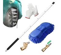 de limpieza de radiador | Descarga y limpiador de radiador | Barra de lavado de 24 pulgadas con puntas de boquilla y acopladores rápidos, herramienta de descarga para HVAC, coche,