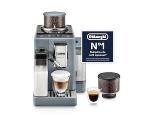De’Longhi Rivelia - Cafetera Superautomática, LatteCrema Jarra de leche automática, 16 Bebidas One-Touch, Pantalla Táctil, Depósitos de Granos de Café Intercambiables, Gris (EXAM440.55.G)