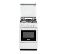 DE LONGHI SESW554NED Cocina 50x50cm Blanco Horno Eléctrico 4 Fuegos + Tapa