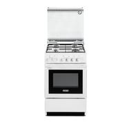DE LONGHI SEW554NED Cocina 50x50cm Blanco Horno Eléctrico 4 Fuegos + Tapa