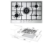 DE LONGHI SLF575LX Cocina 75 CM Acero Inoxidable 5 Quemadores