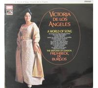 De Los Angeles, Victoria - De Los Angeles, Victoria A World Of Song LP HMV ASD651 EX/EX 1970s black & white postage stamp labels, with insert, Sinfonia Of London conducted by Rafael Fruhbeck De Burgos