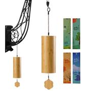 de los Comerciantes Bell | CHEMES DE Verdad DE Madera 8 Tonos | Campana de la Puerta Musical Hecha a Mano | Entrada de Negocios, terraza, Valla, Dormitorio, casa de Juegos, 14.29x2.56 Pulgadas,
