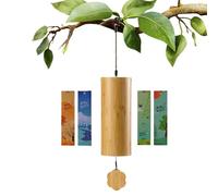 de los Comerciantes Bell | CHEMES DE Verdad DE Madera 8 Tonos | Campana de la Puerta Musical Hecha a Mano | Entrada de Negocios, terraza, Valla, Dormitorio, casa de Juegos, 14.29x2.56 Pulgadas,