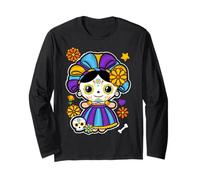 De Los Muertos La Catrina Day of The Dead Rose Sugar Skull Manga Larga
