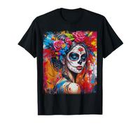 De Los Muertos La Catrina Day of The Dead Sugar Skull Women Camiseta