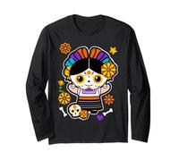 De Los Muertos La Catrina Day of The Dead Sugar Skull Women Manga Larga