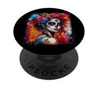 De Los Muertos La Catrina Day of The Dead Sugar Skull Women PopSockets PopGrip Adhesivo