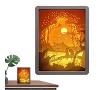 de luz , cajas de luz , lámpara de sombra de dormitorio, lámpara de tallado de papel, decoración artística, cajas de sombras LED, luz nocturna de sombra para el hogar, dormitorio