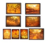 de luz de corte de papel 3D,de luz de corte de papel | de lámpara de sombra,s de sombras 3D, esculturas de con LED, lámparas de mesa de noche, decorativa para escritorio