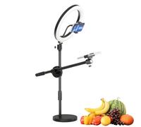 De Luz De Selfie Con Soporte - Interfaz Universal 1/4, Trípode Para Montaje Sobre La Cámara, Brazo Articulado | Iluminación De Video LED Enseñanza Virtual Fotografía De Sti