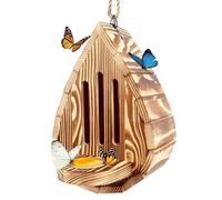 de madera | 1 pieza de madera de pino resistente a la intemperie | de entrada segura protección para invernada | de insectos | alimentador de mariposas para jardín |
