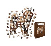 de madera - 120 piezas de juguete de madera en forma de perro, para el hogar y la familia, juego cerebral para adultos y desde 6 años