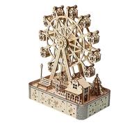 de Madera 3D - Tilo 183 Piezas, Kit de Noria, Modelo de Luces Musica| Ideal para Hombres, Mujeres, Adolescentes, Pasatiempos, Navidad.
