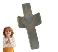 de madera: artesanías naturales, Cruz de bolsillo, fidget relajantes | Cruz de madera suave para oración, accesorio portátil de soporte manual para meditación y aliento