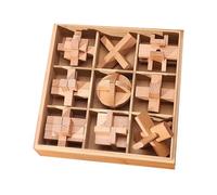 De Madera - Desbloqueable, , Juego De Juguetes Lógicos De Madera, Juego De Pensamiento Educativo | Portátil Sostenible para, Desarrollo de Habilidades, Niños Y FI
