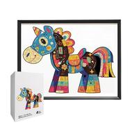 de madera - Educational Horse-Shaped Activity, Wooden Jigsaw Puzzle con piezas de precisión de corte suave, Teaser de cerebro con temática animal, juguete de aprendizaje clásico, juego de