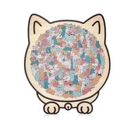 de Madera en Forma de Gato, 135 Piezas, de Gatos en Forma de Animal, Enmarcado por contornos de Gatos encantadores, de Madera único en Forma de Animal, Regalo