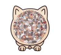 De Madera Gato 135 Piezas, Madera 3D, 9,33x8,58 Pulgadas, Juego De Lógica En Un Marco, para Adultos Niños