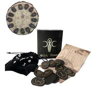 De Madera | Juego De Adivinación De Brujas | 14 Piezas Símbolos Grabados | Kit Esotérico Para Meditación Prácticas Reading Destino Spiritualidad Artifactos Bolsas Nórdicas Bolsas Para Famil