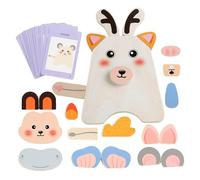 de Madera - Juego de de asociación de Animales - Juguete Educativo Interactivo para Alumnos niños niñas guarderías Sala de Juegos para Viajar cumpleaños - para Sala de Juegos