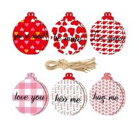 De Madera Para El Día De San Valentín,De Madera Para El Árbol Del Día De San Valentín,12 piezas de decoraciones para árboles de corazón de - Exquisito, colgante de fiestas de Valentí