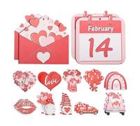 de madera para el día de San Valentín, decoraciones para árboles de San Valentín, 1 juego de etiquetas, recuerdo de fiesta para compromiso, hogar, ceremonia de boda, Navidad, oficina interior