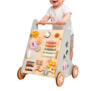De Madera para Niños | Juguete silencioso y seguro con un rodamiento fluido y un mango ajustable | Empujador de Aprendizaje, para Niña Niño Aprendizaje Caminar Interior Casa Escuela