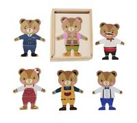 de madera para vestir con forma de oso - Un juego para asignar, clasificar y aprender | Juegos de para vestir y cambiarse de ropa | Para niñas y niños a partir de 3 años para