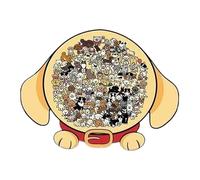 De Madera Perro - De Madera con Forma De Perro, Puzzles De Animales Coloridos | Juego Educativo De Asociación | Regalo Creativo para Amantes De Los Perros Noche Familiar