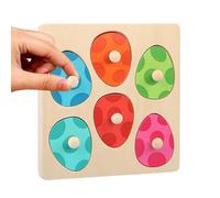 de madera sobre el tema de los dinosaurios | Juego educativo de bloques de huevos,Juguetes de combinación de colores,para niños niñas aula casa de infantes