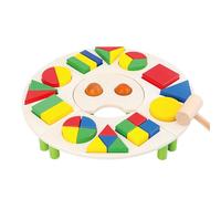 de Madera - Tabla geométrica sensorial con Botones Grandes, Juguete Educativo Preescolar | reconocimiento de Color, Habilidades motoras, coordinación Mano-, niños pequeños, niñas,