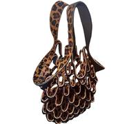 de malla hecha a mano de piel sintética, de malla | Para playa, escuela, gimnasio, viajes, vacaciones, verano, mujeres, damas, comestibles, compras, frutas, verduras, productos básicos