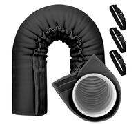 de manguera de aire acondicionado, aislamiento portátil de conducto de CA, de ventilación de reducción de calor, lavable con 3 correas ajustables, accesorios para hotel, hogar, ventana