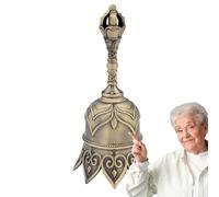 De Mano para Personas Mayores - Cencerro De Metal De Latón De 12x5x5 Cm, Campana con Badajo, Instrumento Retro | Fuerte Y Estridente Estilo Vintage Iglesia Boda Restaurante Lecciones Eventos