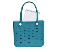 de mano para playa, de mano de EVA transpirable con diseño de agujeros, ligera, portátil, de viaje, para toallas, trajes de baño, protector solar, Green, Refer to description