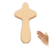 de mano pequeña - PC de madera maciza de pino de 6 cm y cómoda de mano, de soporte, de bolsillo | Para collares de iglesia, pulseras, manualidades, usos de color marrón liso.