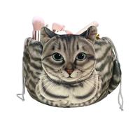 de maquillaje, bonito diseño de gatos, de cosméticos para niñas, de almacenamiento portátil con temas de animales, de cuidado de la piel para mensajeros de viaje, equipaje
