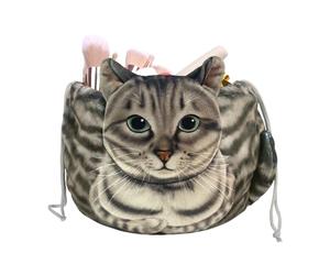 de maquillaje, bonito diseño de gatos, de cosméticos para niñas, de almacenamiento portátil con temas de animales, de cuidado de la piel para mensajeros de viaje, equipaje